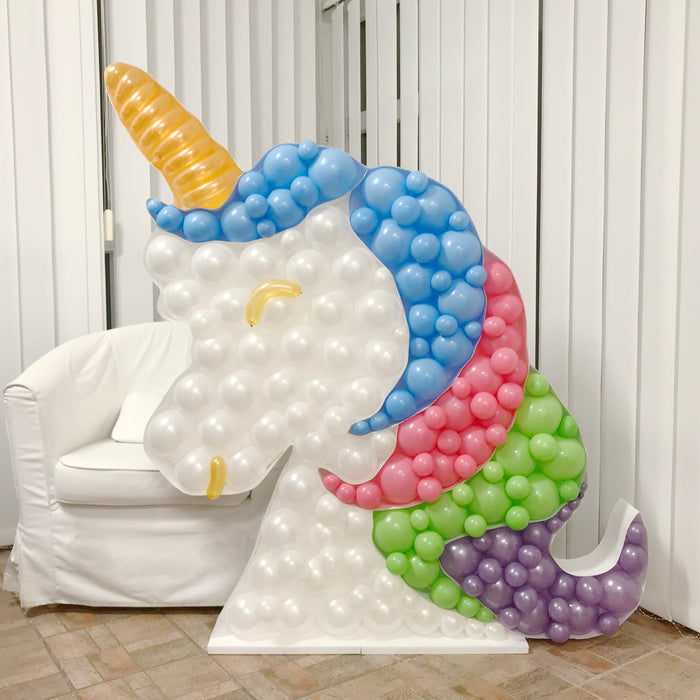 Unicorn Shape | Balloon Mosaic Frame| 47.25in x 51.2in