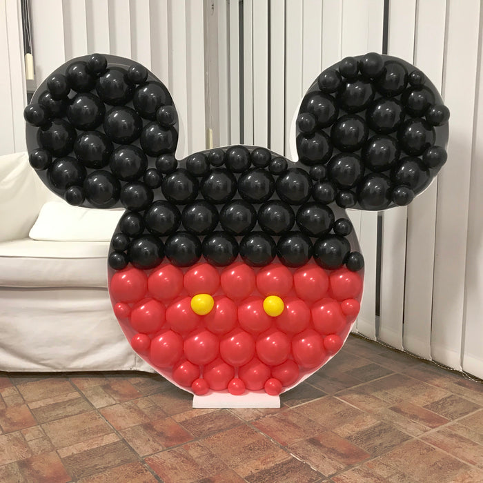 Mouse Head Shape (Mickey Mouse) | Balloon Mosaic Frame| 39.37in x 46.5in