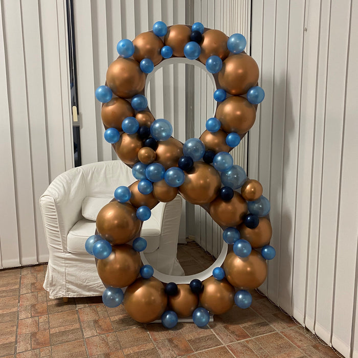 Number 8 (Eight) XL | Balloon Mosaic Frame| 62.5in x 35.5in