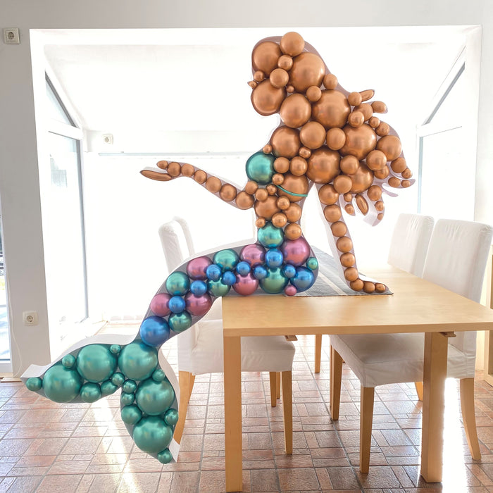 Mermaid Shape | Balloon Mosaic Frame| 59.05in x 55.19in