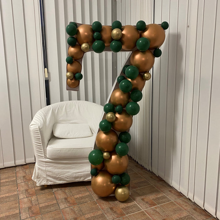Number 7 (Seven) XL | Balloon Mosaic Frame| 62.5in x 31.5in