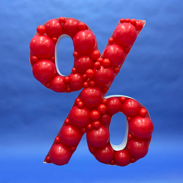% Sign Shape | Balloon Mosaic Frame| 47.24in x 39.37in