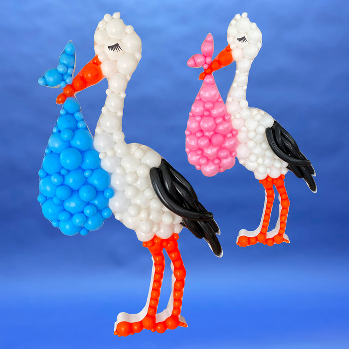 Stork Shape | Balloon Mosaic Frame| 51.18in x 27.56in