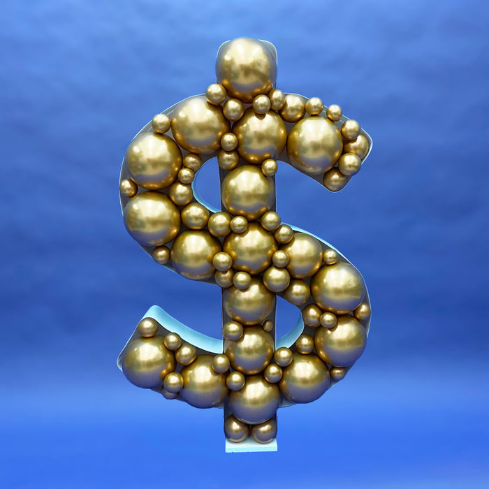 Dollar Sign Shape | Balloon Mosaic Frame| 47.24in x 30.32in