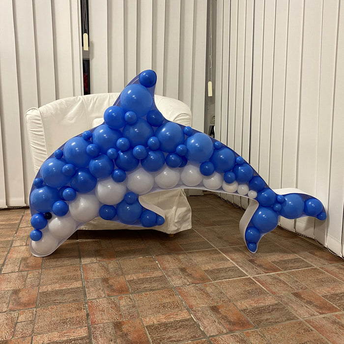 Dolphin Shape | Balloon Mosaic Frame| 31.50in x 51.18in