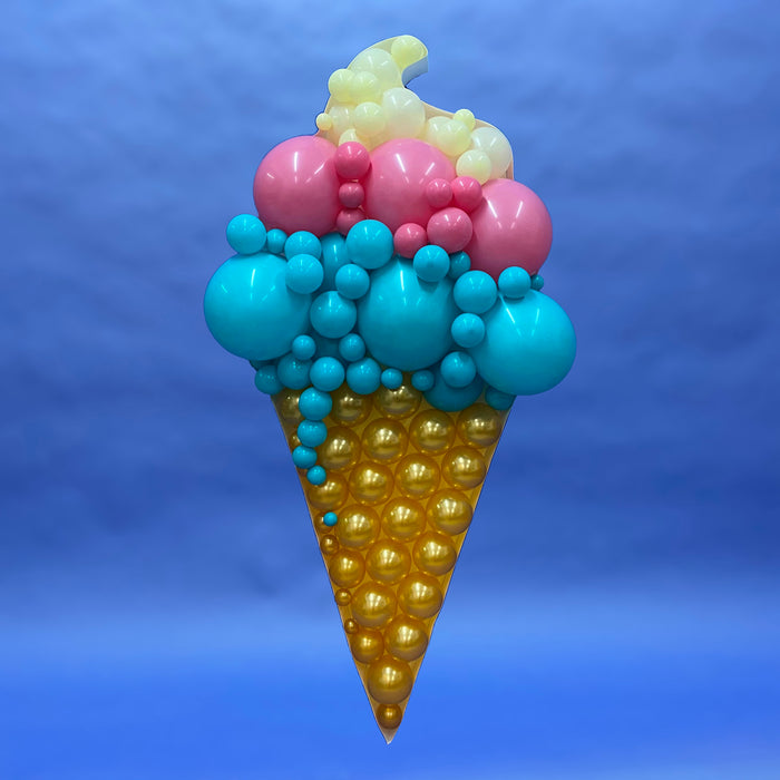 Ice-Cream Shape | Balloon Mosaic Frame| 70.86in x 33.46in