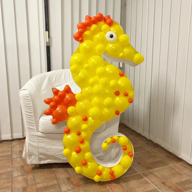 Seahorse Shape | Balloon Mosaic Frame| 48in x 28in