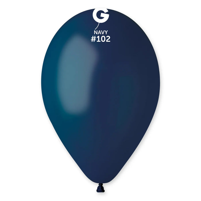 12" Latex Balloon #102 Navy - Bag of 50pcs