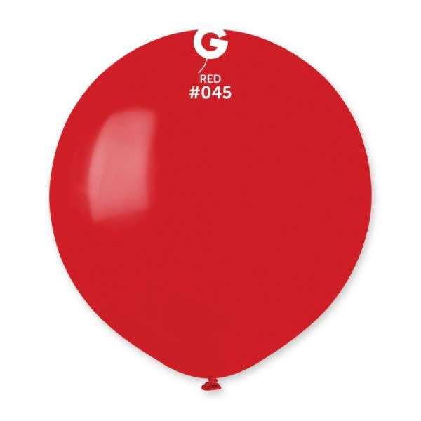 19" Latex Balloon - #045 Red - 25pcs