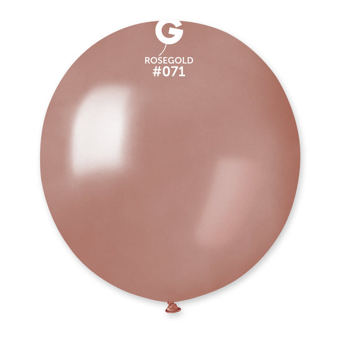 19" Latex Balloon - #071 Metallic Rose Gold - 25pcs