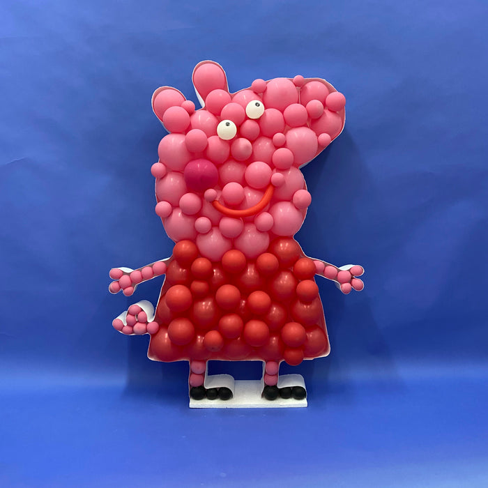 Pig Shape (Peppa Pig) | Balloon Mosaic Frame| 47.25in x 35.5in