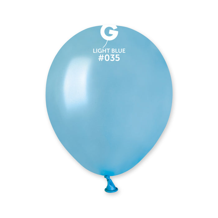 5" Latex Balloon - #035 Metallic Light Blue - 100pcs