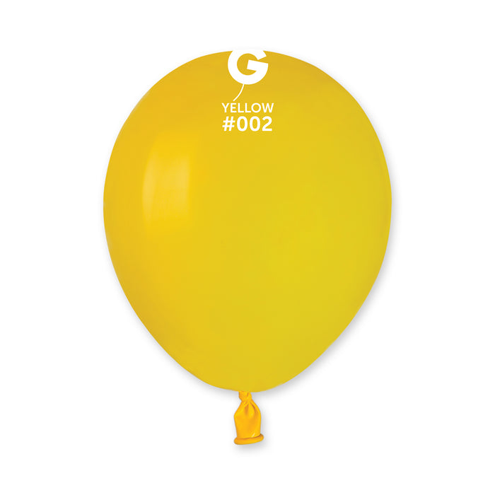 5" Latex Balloon - #002 Yellow - 100pcs