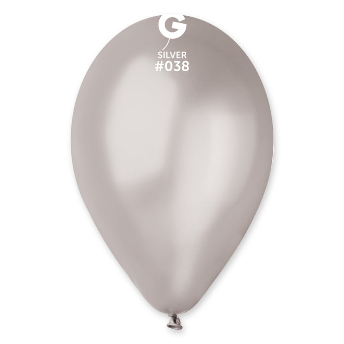12" Latex Balloon - #038 Metallic Silver - 50pcs