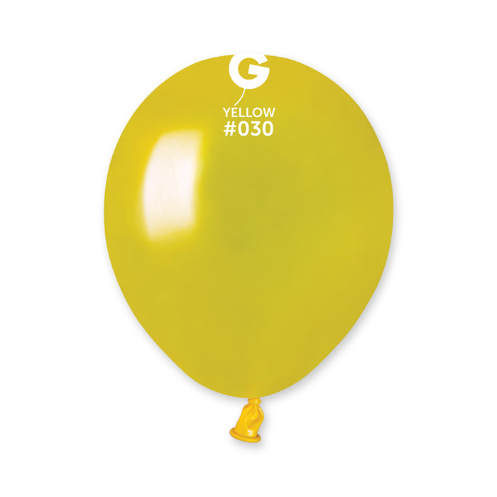 5" Latex Balloon - #030 Metallic Yellow - 100pcs
