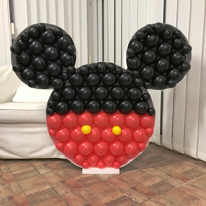 Mouse Head Shape (Mickey Mouse) | Balloon Mosaic Frame|  39.37in x 46.5in
