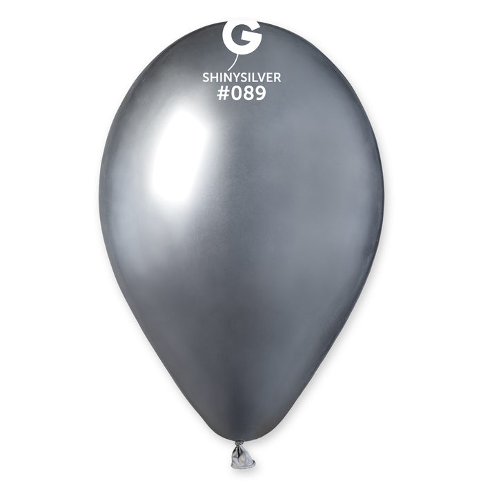 13" Latex Balloon - #089 Shiny Silver - 25pcs