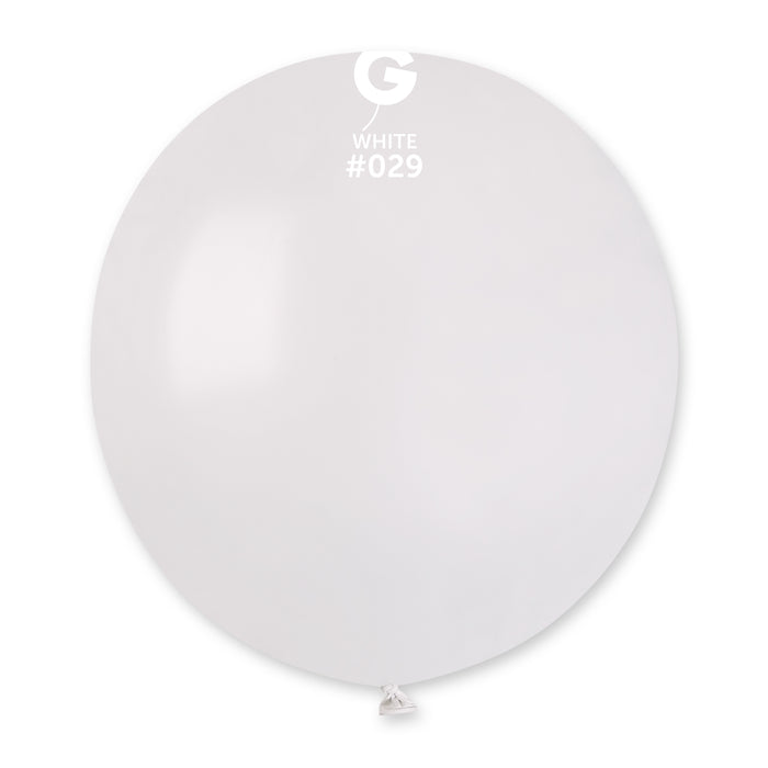 19" Latex Balloon - #029 Metallic White - 25pcs