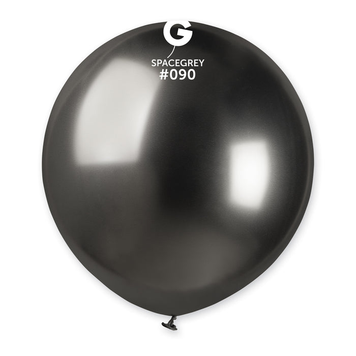 19" Latex Balloon - #090 Shiny Space Grey - 25pcs