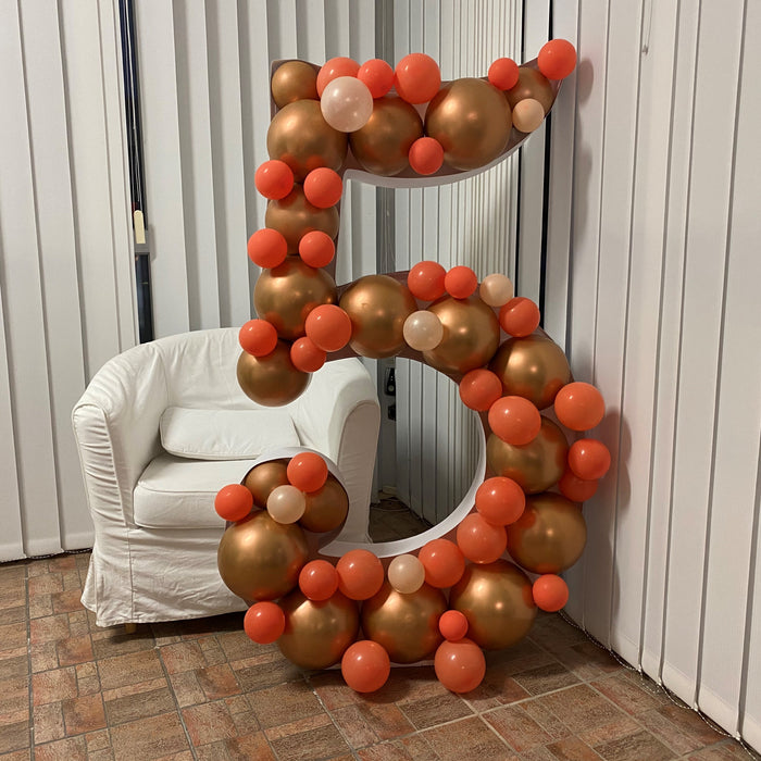 Number 5 (Five) XL | Balloon Mosaic Frame| 62.5in x 35.5in