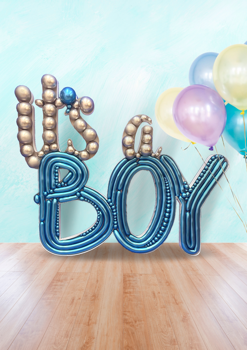 It's A Boy Shape | Balloon Mosaic Frame| 49.60in x 59.05in