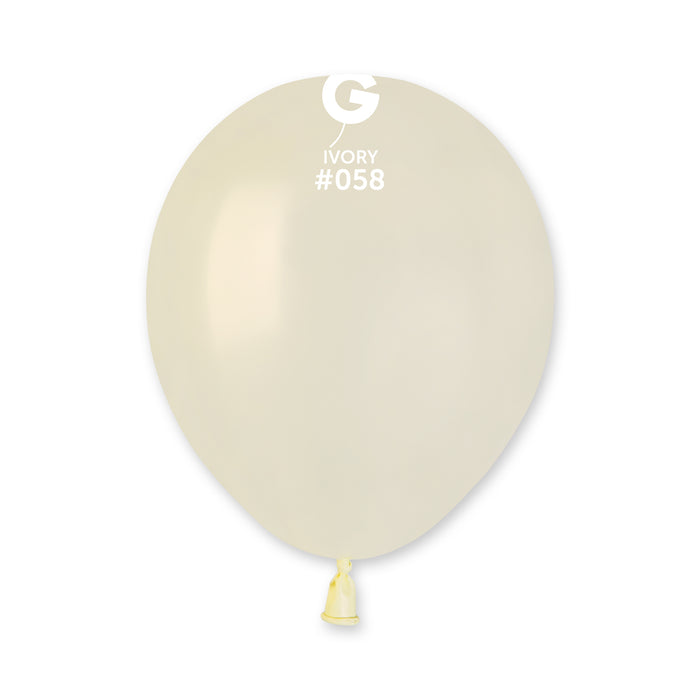 5" Latex Balloon - #058 Metallic Ivory - 100pcs