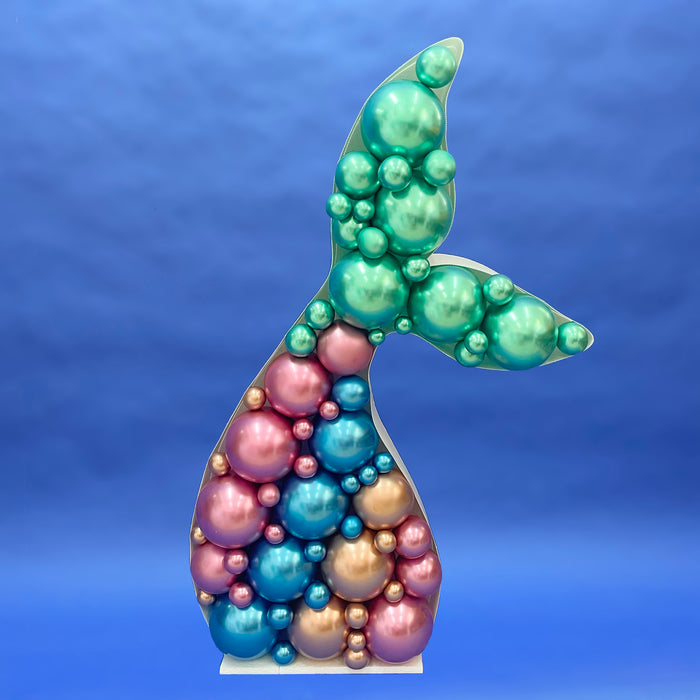 Mermaid Tail Shape | Balloon Mosaic Frame| 47.24in x 30.32in