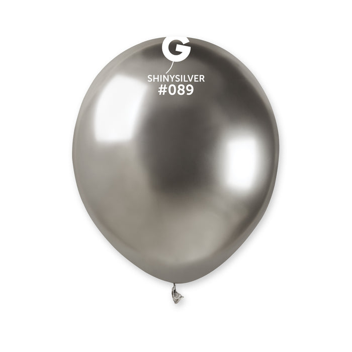 5" Latex Balloon - #089 Shiny Silver - 50pcs