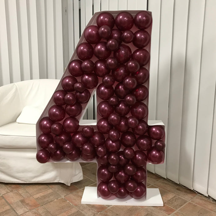 Number 4 (Four) | Balloon Mosaic Frame| 47.25in x 32.25in