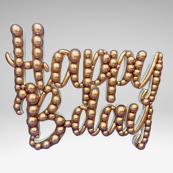 Happy B-Day Shape | Balloon Mosaic Frame| 38.58in x 47.24in