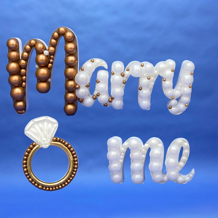 Marry Me Shape | Balloon Mosaic Frame| 26.77in x 114.17in