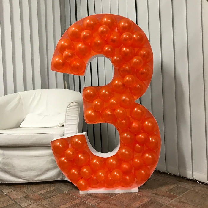 Number 3 (Three) | Balloon Mosaic Frame| 47.25in x 30in