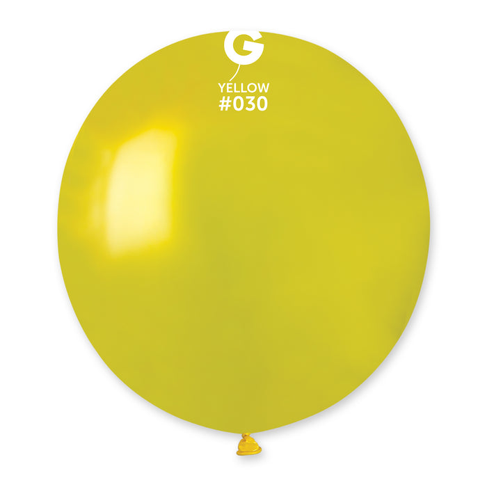 19" Latex Balloon - #030 Metallic Yellow - 25pcs