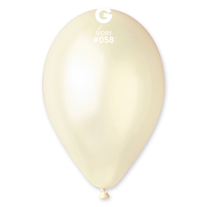 12" Latex Balloon - #058 Metallic Ivory - 50pcs