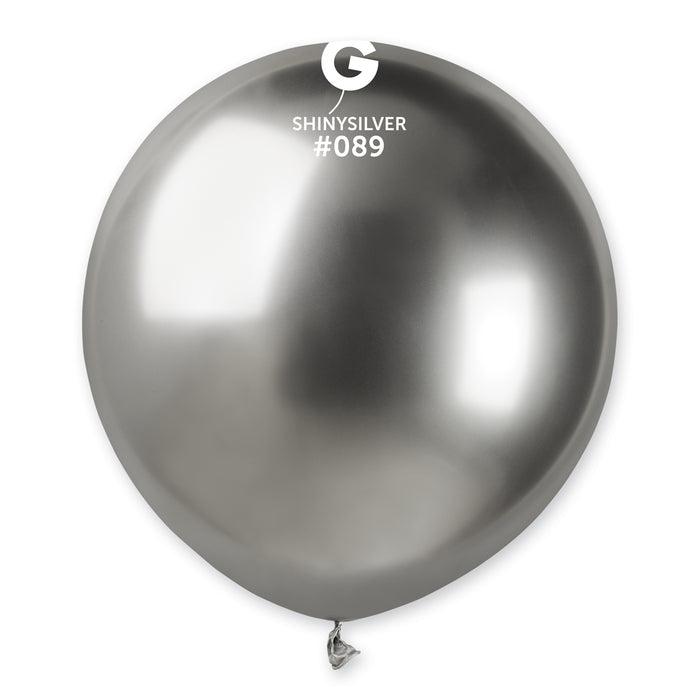 19" Latex Balloon - #089 Shiny Silver - 25pcs