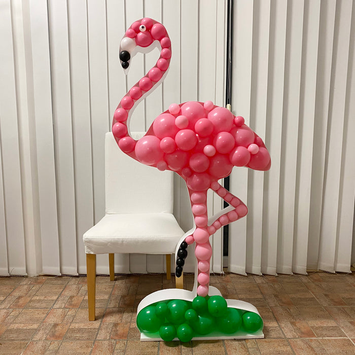 Flamingo Shape | Balloon Mosaic Frame| 62.5in x 29.13in