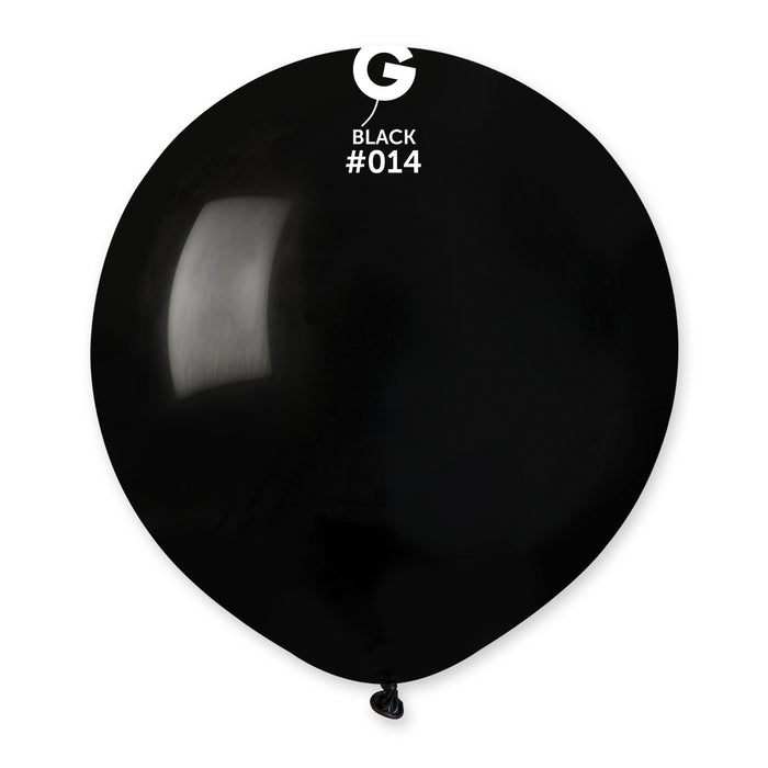 19" Latex Balloon - #014 Black - 25pcs