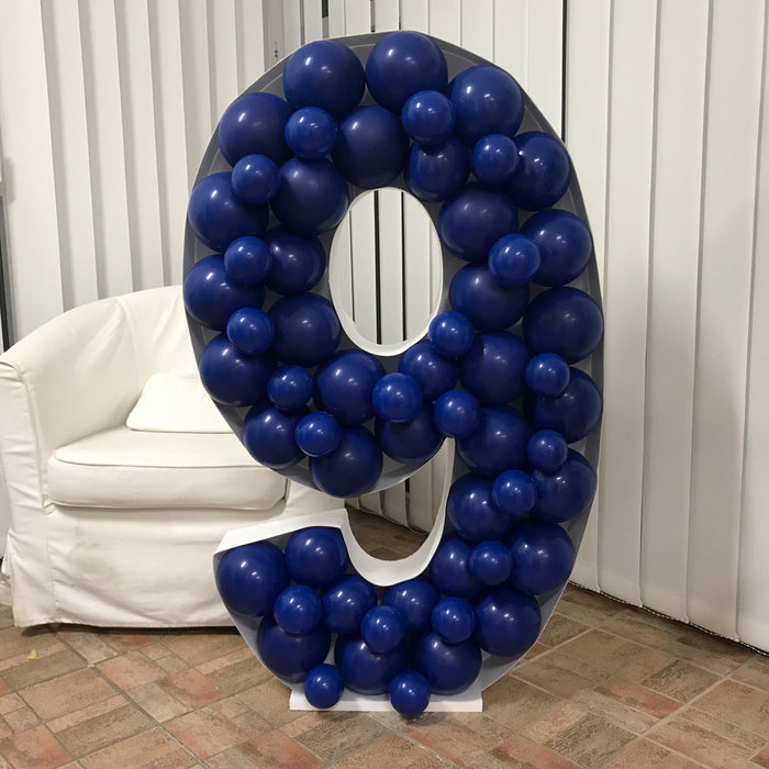 Number 9 (Nine) | Balloon Mosaic Frame| 47.25in x 32in