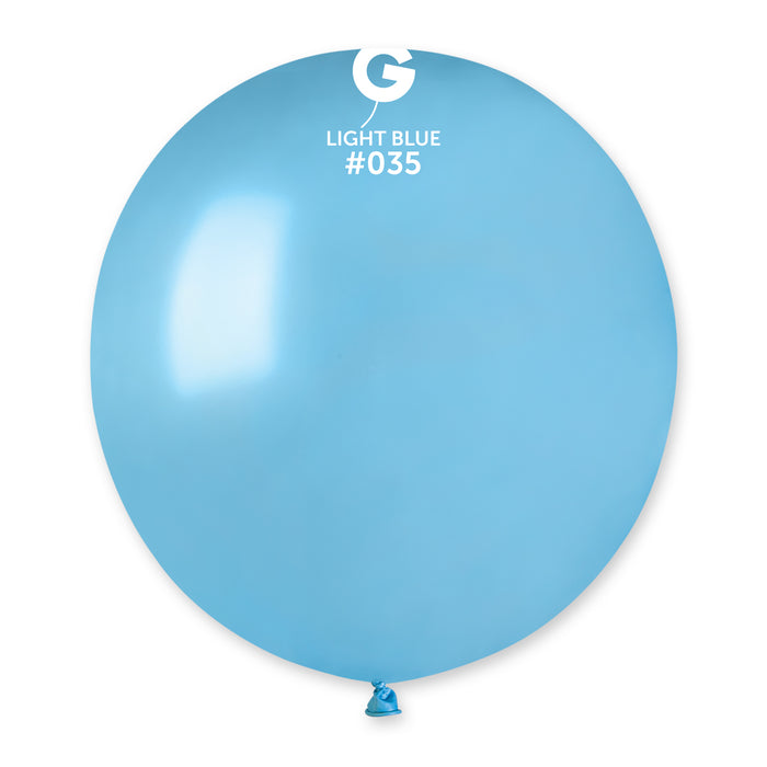 19" Latex Balloon - #035 Metallic Light Blue - 25pcs