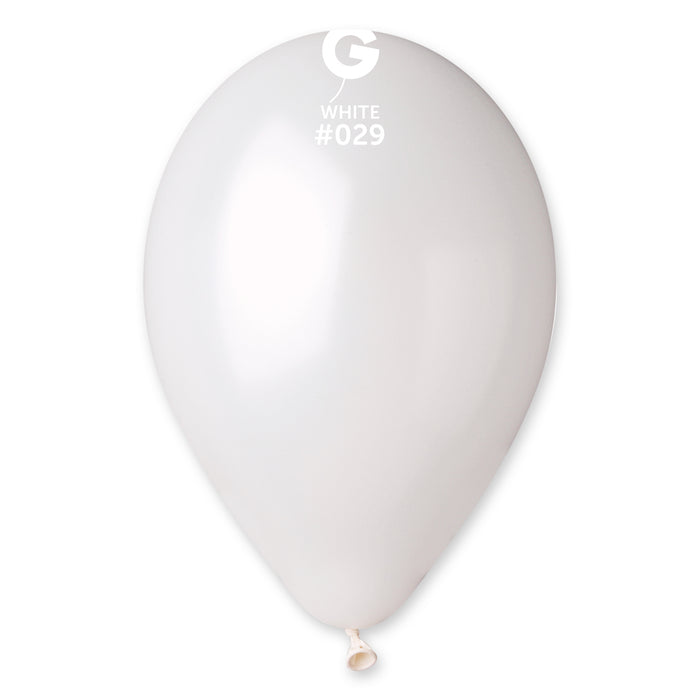 12" Latex Balloon - #029 Metallic White - 50pcs