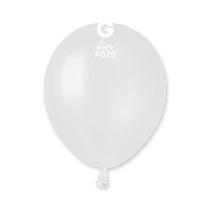 5" Latex Balloon - #029 Metallic White - 100pcs