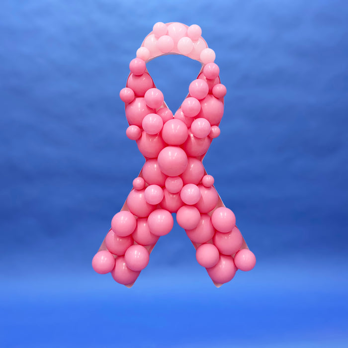 Cancer Ribbon Shape | Balloon Mosaic Frame| 62.5in x 35.5in