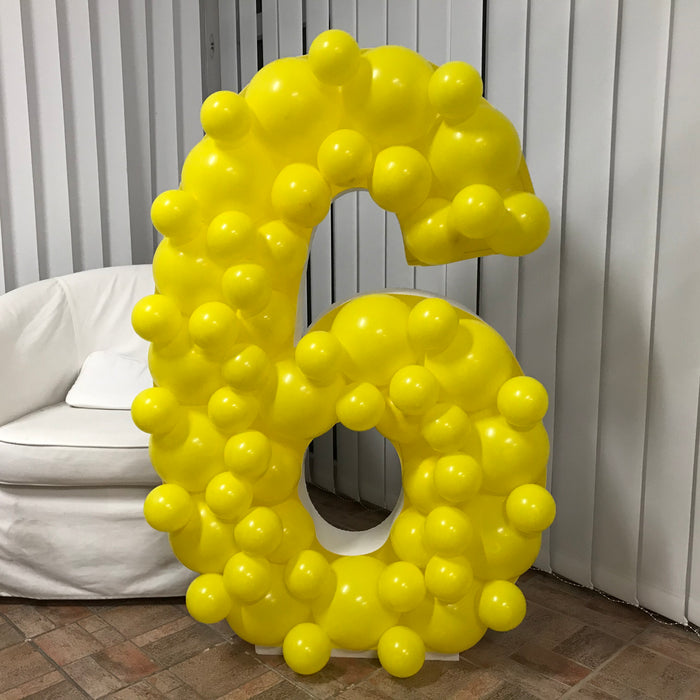 Number 6 (Six) | Balloon Mosaic Frame| 47.25in x 31.5in