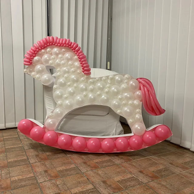 Rocking Horse Shape | Balloon Mosaic Frame | 39in x 53in